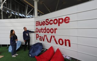 instalasi arsitektur bertajuk Performative Archipelago