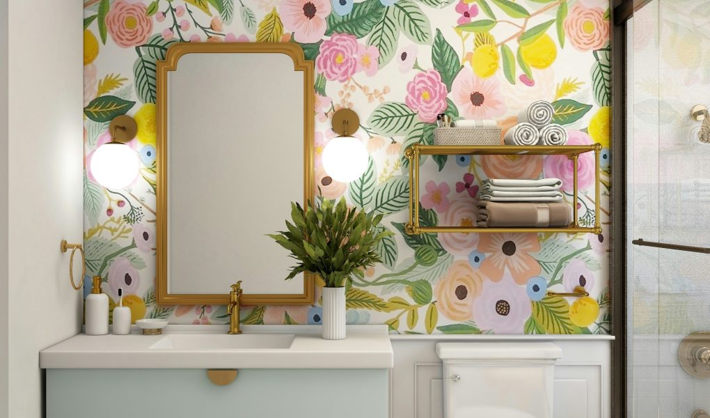 Wallpaper Sebagai Aksen di Kamar Mandi